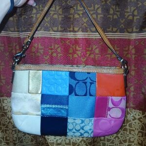 Vintage y2k Coach Patchwork Mini Bag/ Large Wristlet